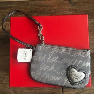 NWT Coach Metallic Poppy Wristlet